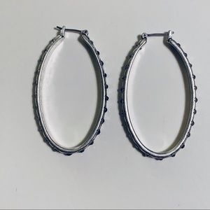 Silver Studded Hoops